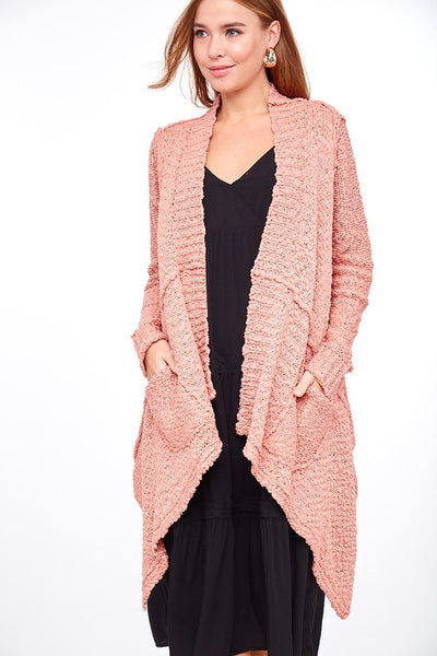 Reverse Seam Draped Cardigan
