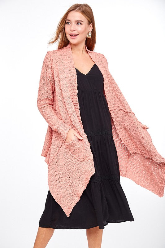 Reverse Seam Draped Cardigan