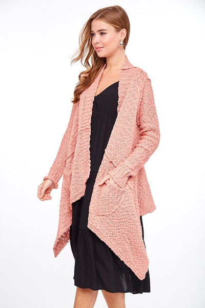 Reverse Seam Draped Cardigan