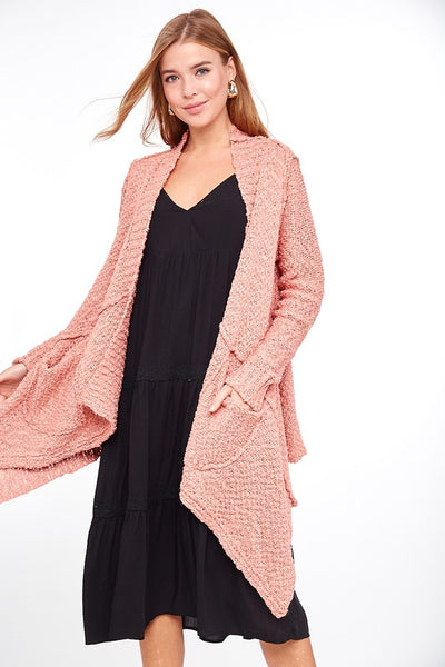 Reverse Seam Draped Cardigan