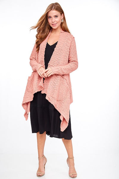 Reverse Seam Draped Cardigan