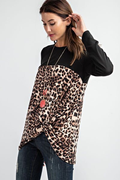 Animal Printed Long Sleeve Top