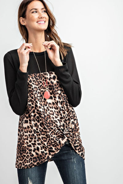 Animal Printed Long Sleeve Top