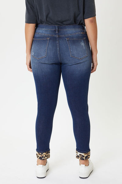 Leopard Patch Skinny +Jeans