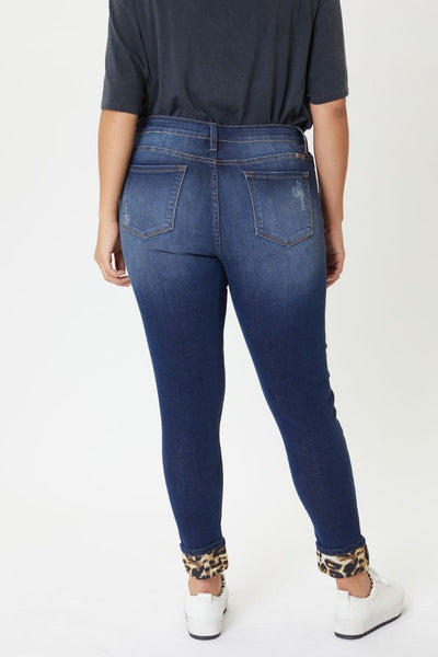 Leopard Patch Skinny +Jeans