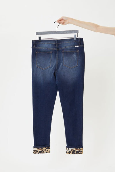 Leopard Patch Skinny +Jeans