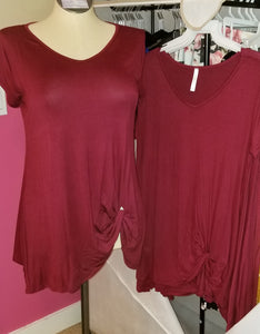 Twisted Hem Short Sleeve Tunic