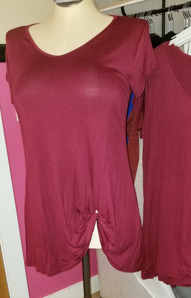 Twisted Hem Short Sleeve Tunic