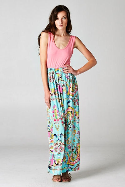 Floral Printed Maxi Dress with Bow Detail