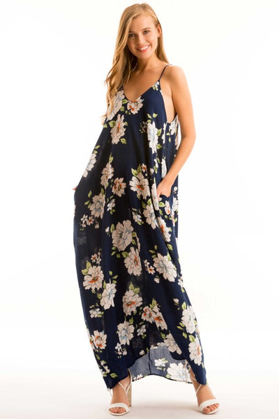 Floral Spaghetti Strap Maxi Dress