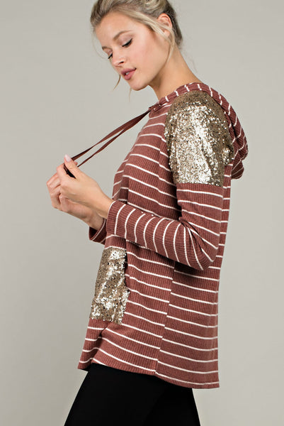 Sequin Hoodie Top