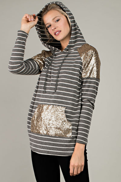 Sequin Hoodie Top