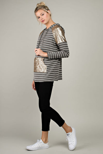 Sequin Hoodie Top