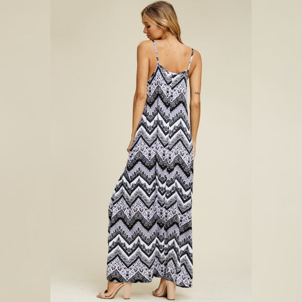 Boho ZigZag Print Maxi Dress