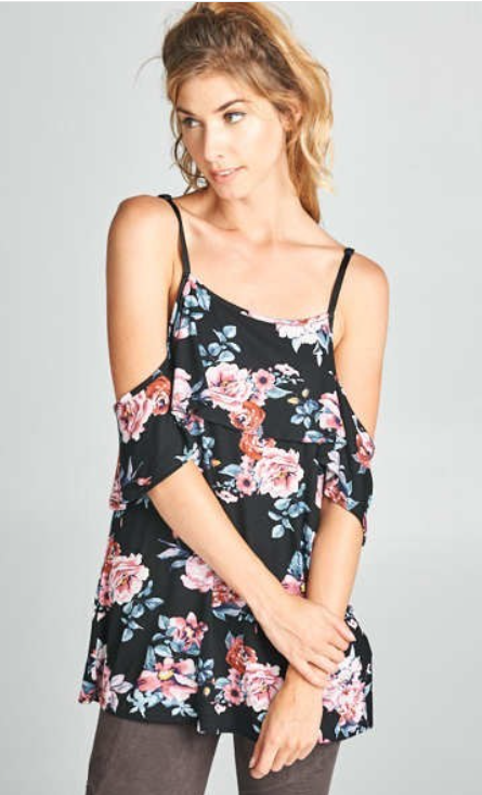 Floral Cold Shoulder Tunic