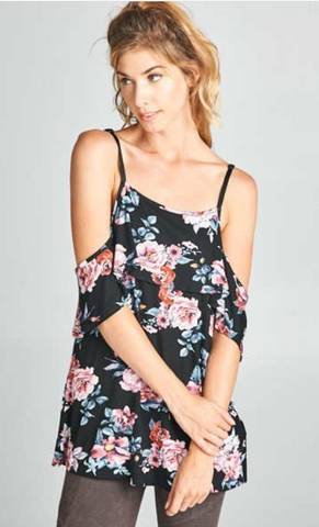 Floral Cold Shoulder Tunic