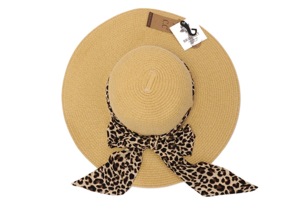Leopard Pull Through Sash Sunhat