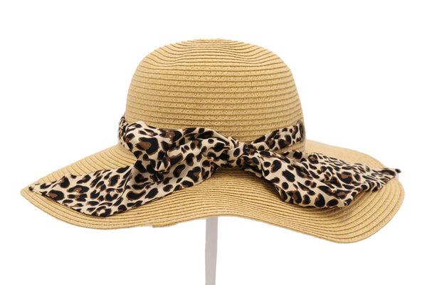 Leopard Pull Through Sash Sunhat