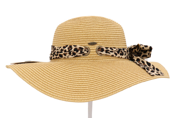 Leopard Pull Through Sash Sunhat