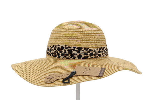 Leopard Pull Through Sash Sunhat