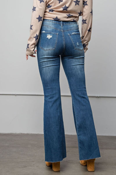 Easel Bell Bottom Denim Pants